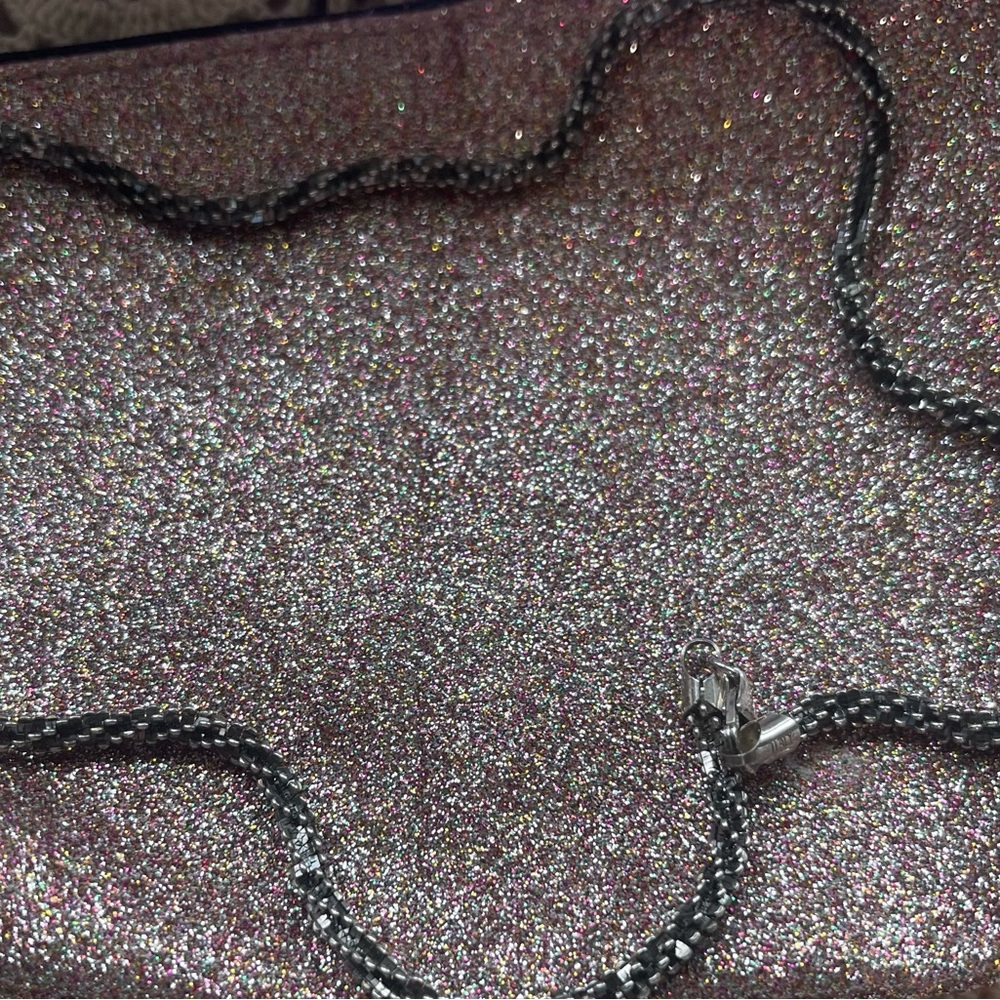 Sterling silver black and silver necklace.